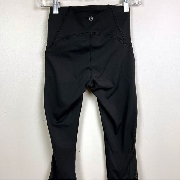 LULULEMON Mesh Side Leggings size 4 yoga running cropped - Picture 5 of 8
